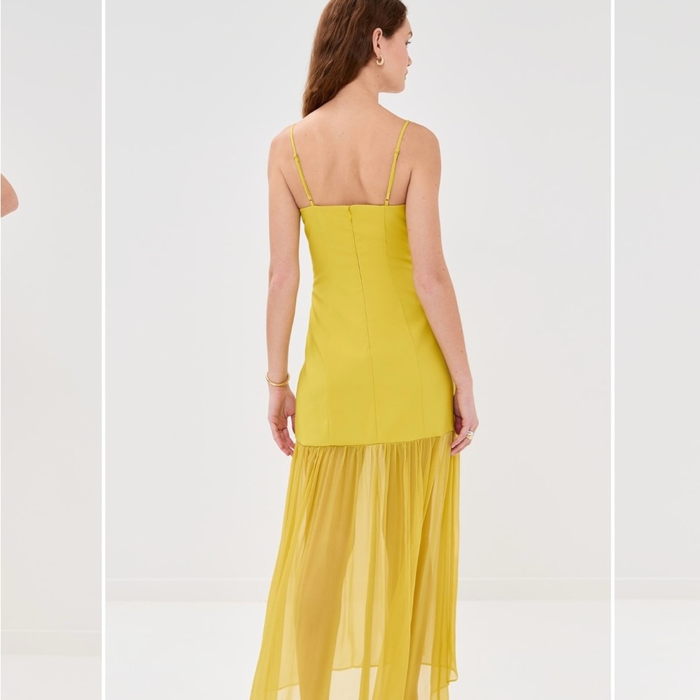 Azeeza Paloma Satin Chiffon Gown NWT Size Medium - Picture 2 of 8